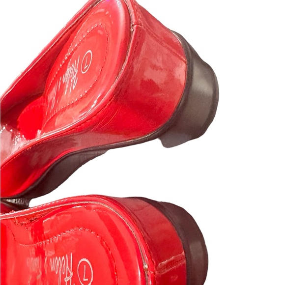 Helen’s Heart Vintage Look Platform Red s/ Beaded Sunflower Sandal Size 7 - Picture 4 of 14